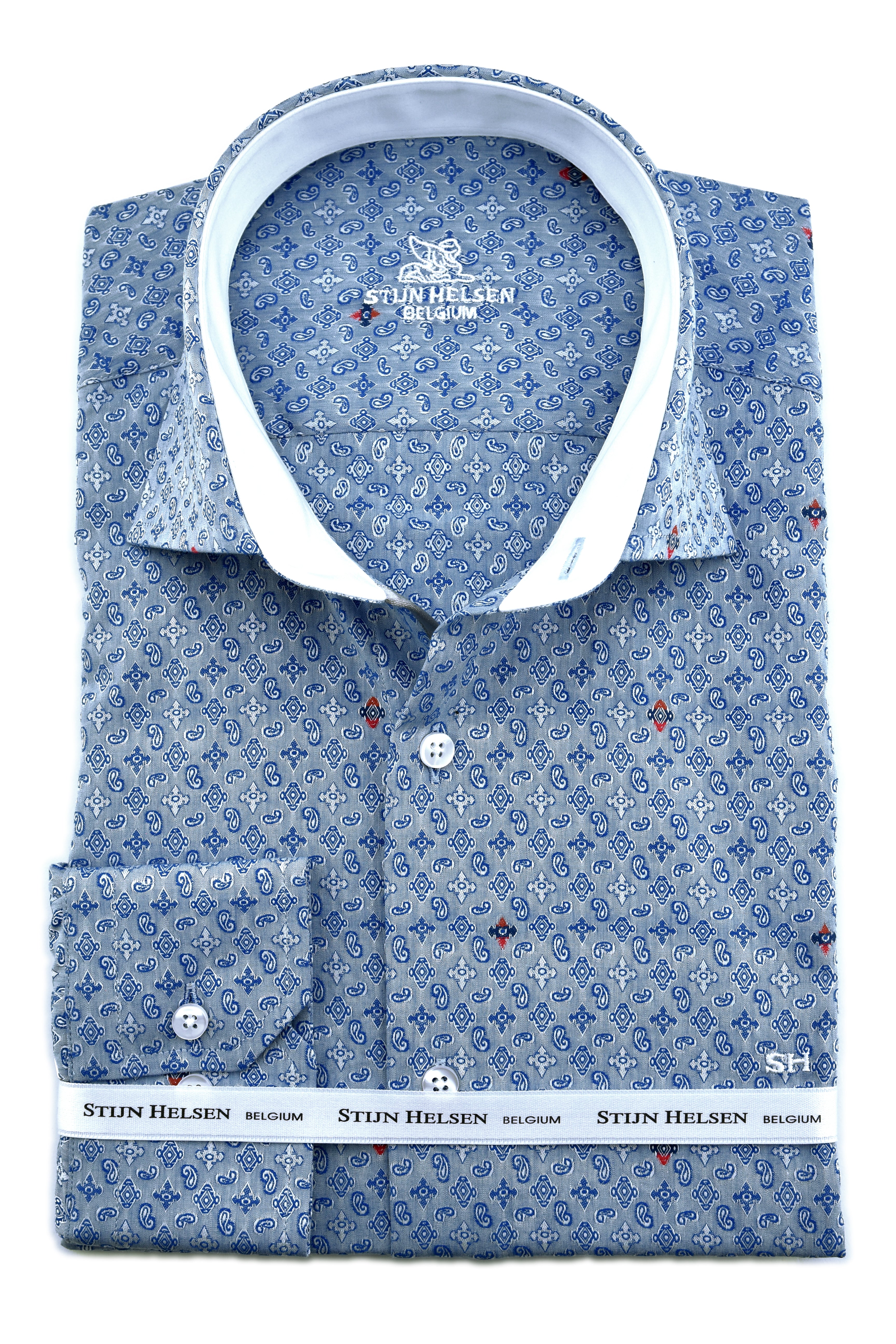 Mid Blue with Woven Pattern