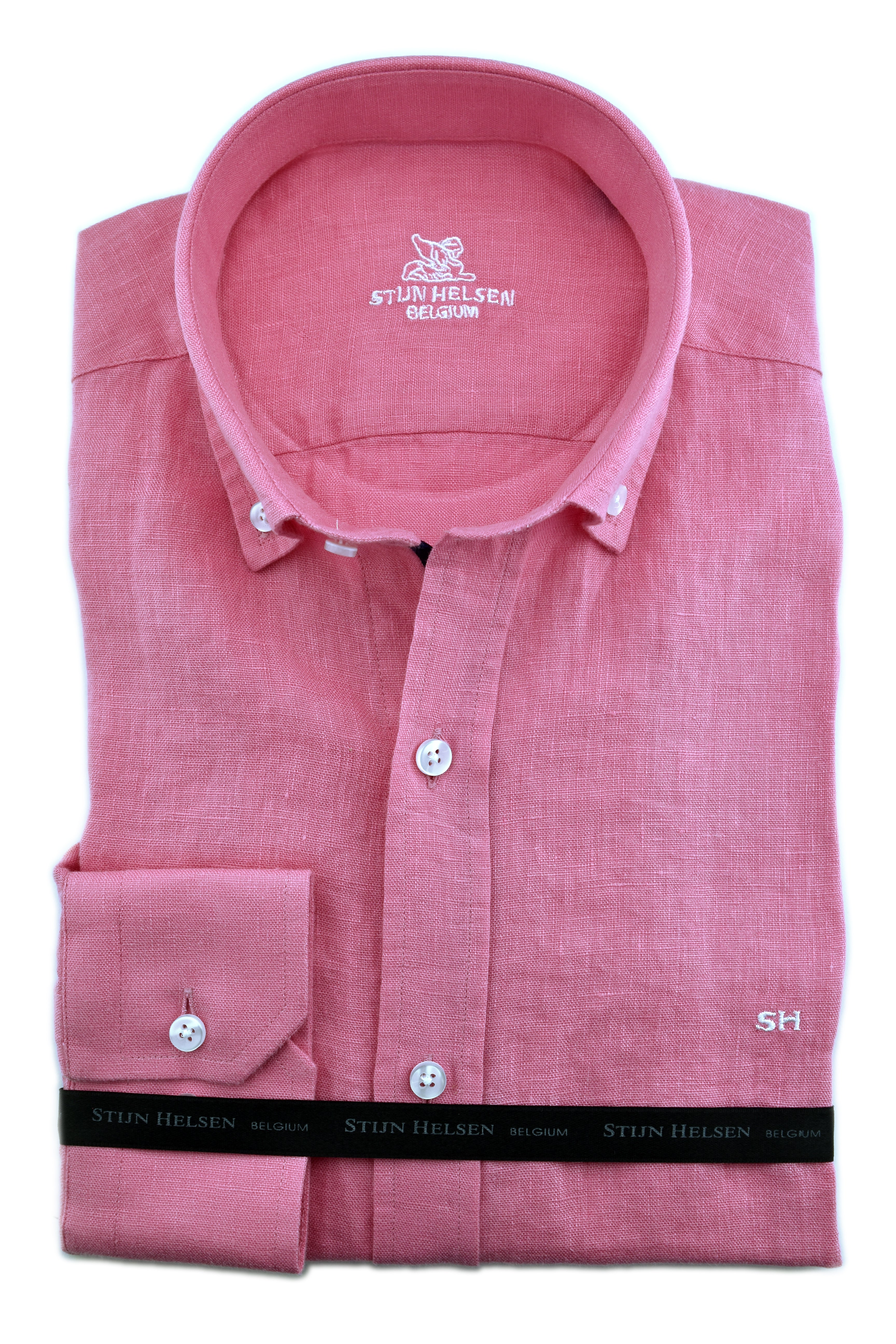 Pink plain linen