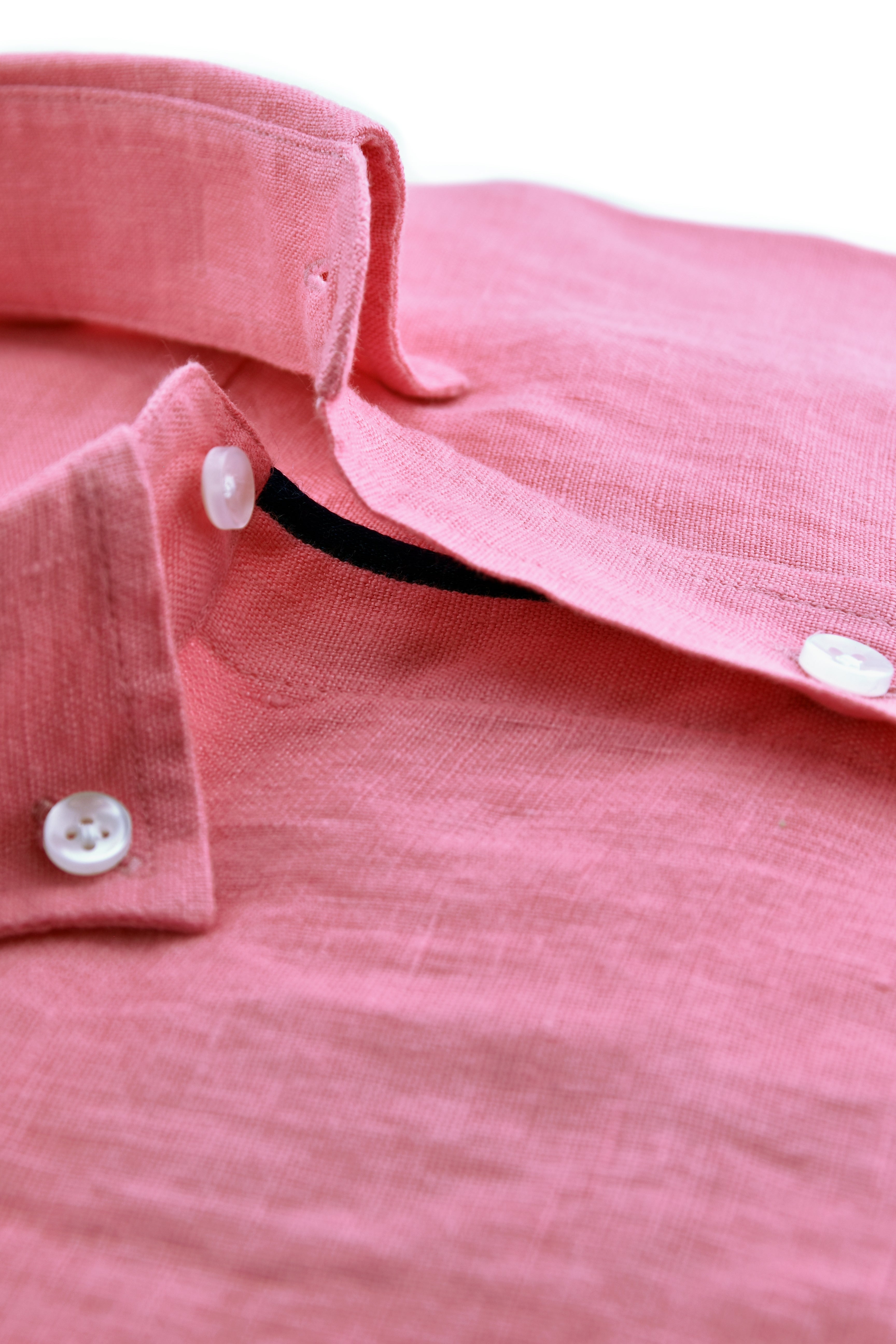 Pink plain linen
