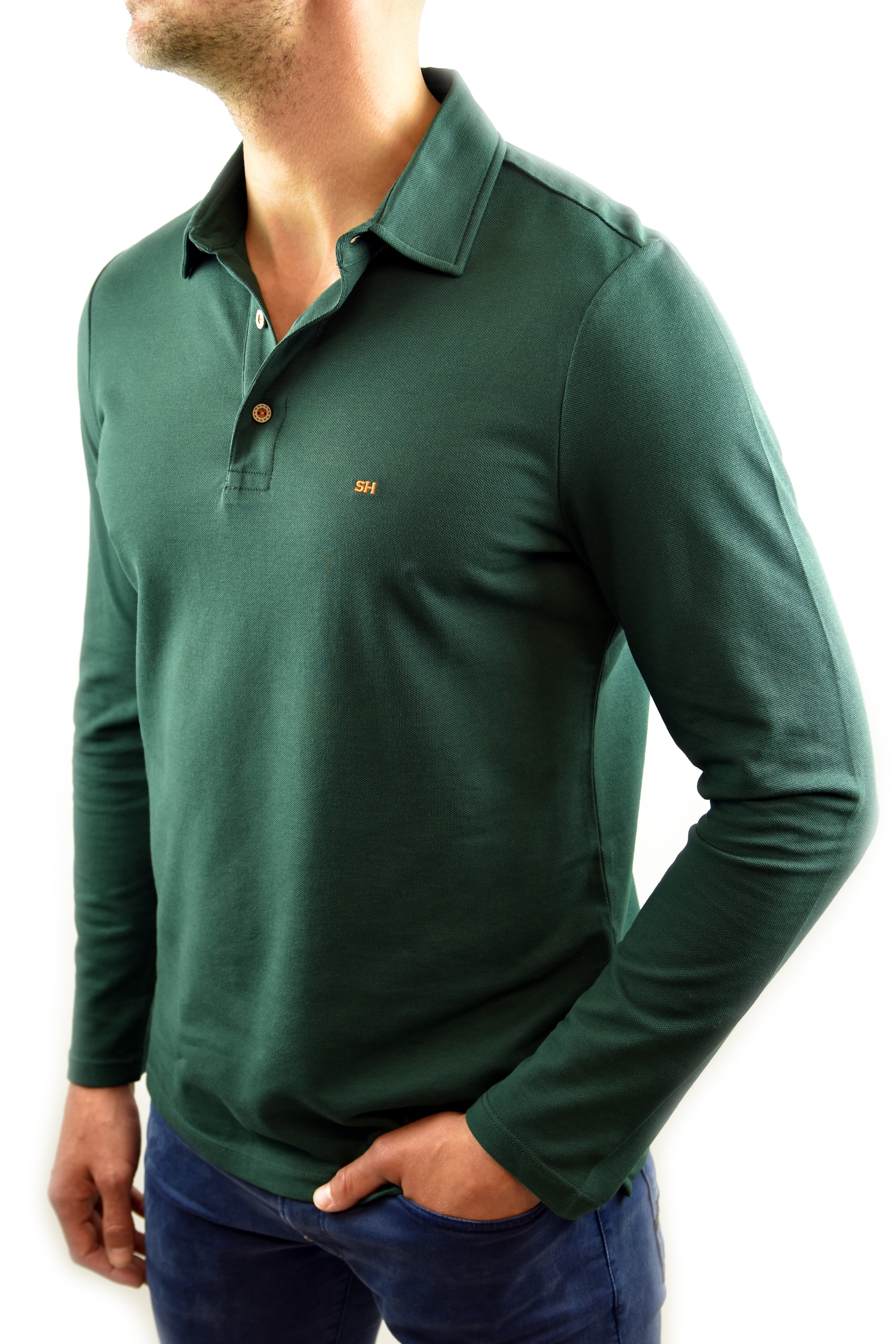 Long Sleeve Polo Shirt Green