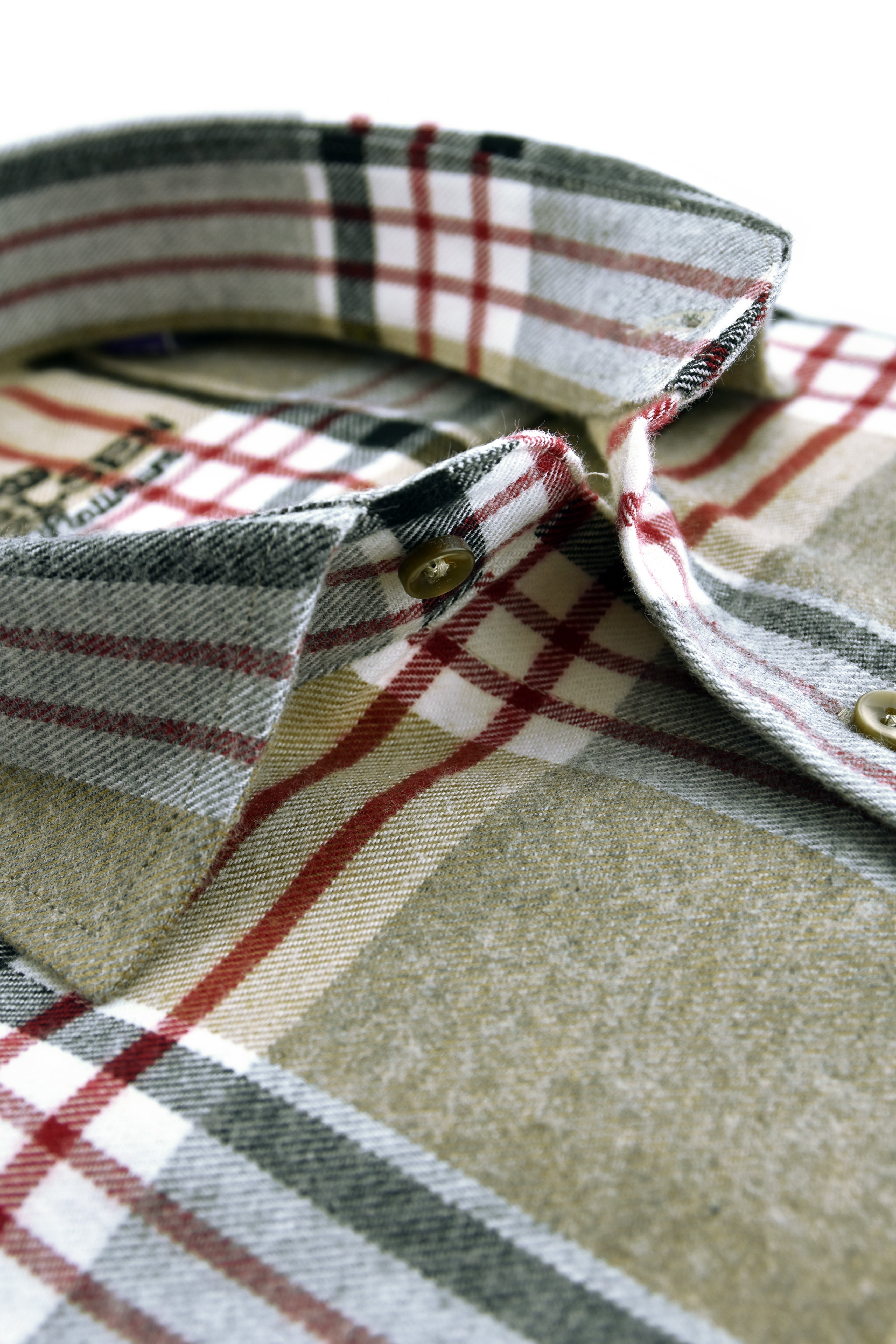 Flannel Olive - Red check
