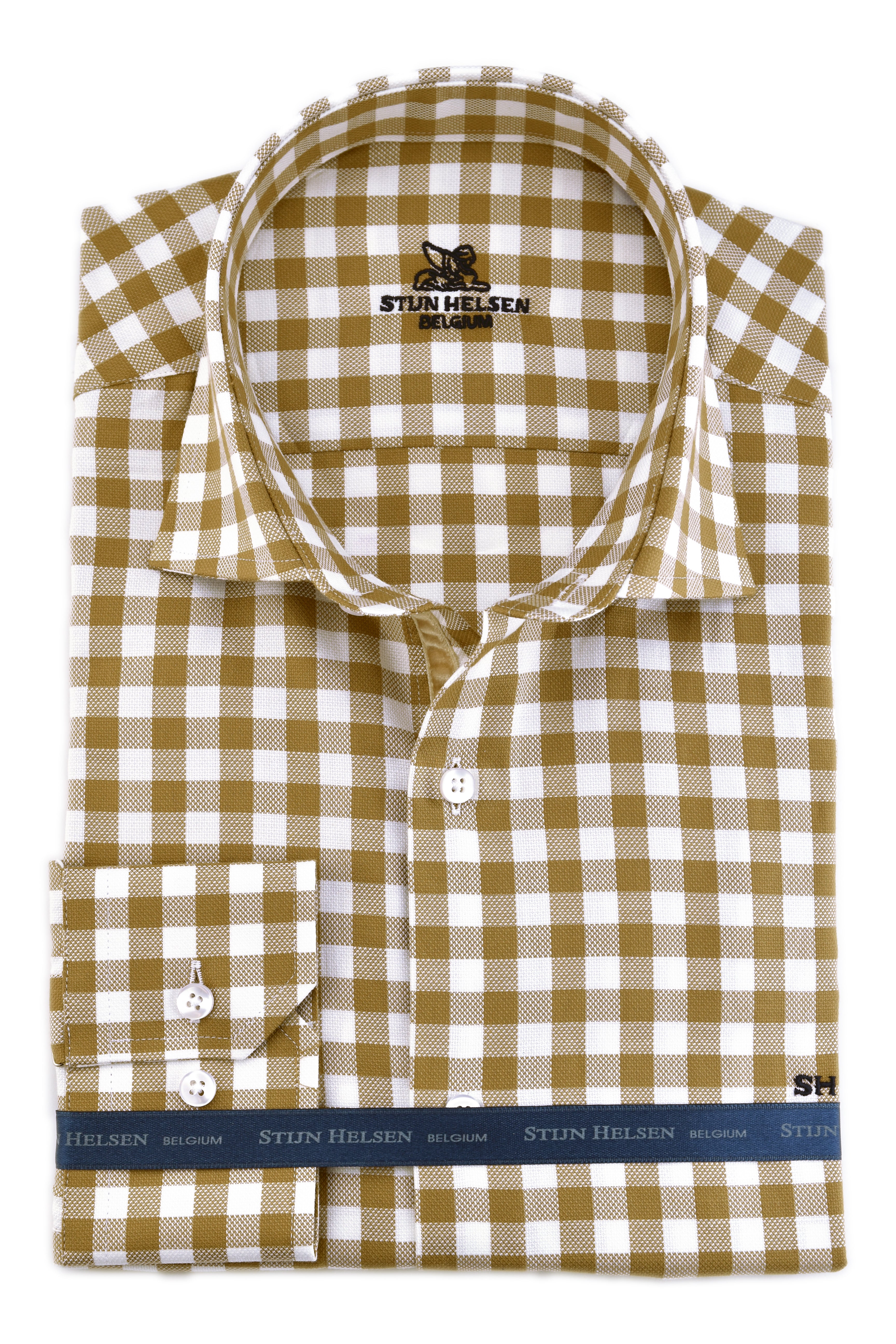 Beige - White check
