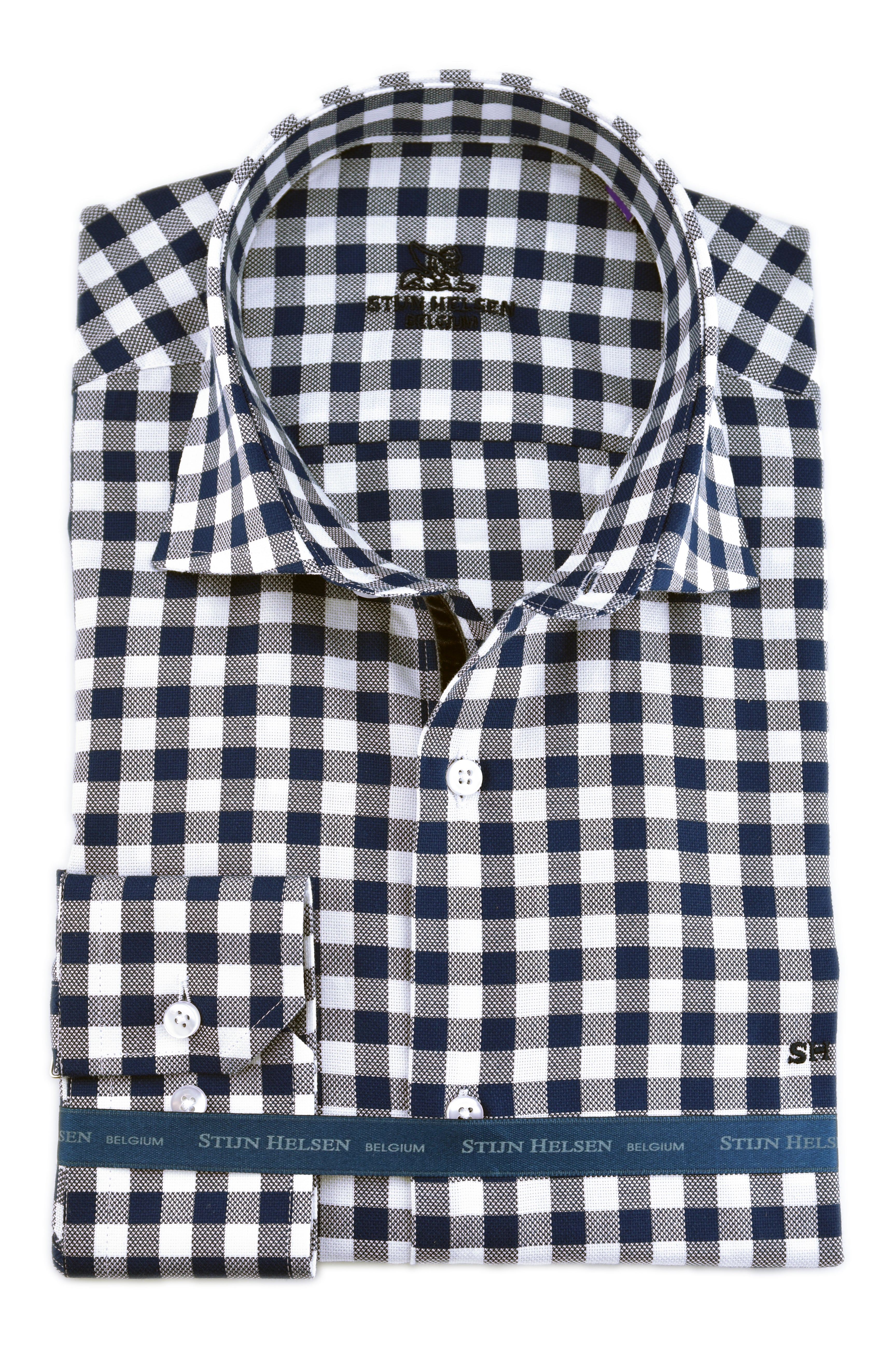 Navy - White check