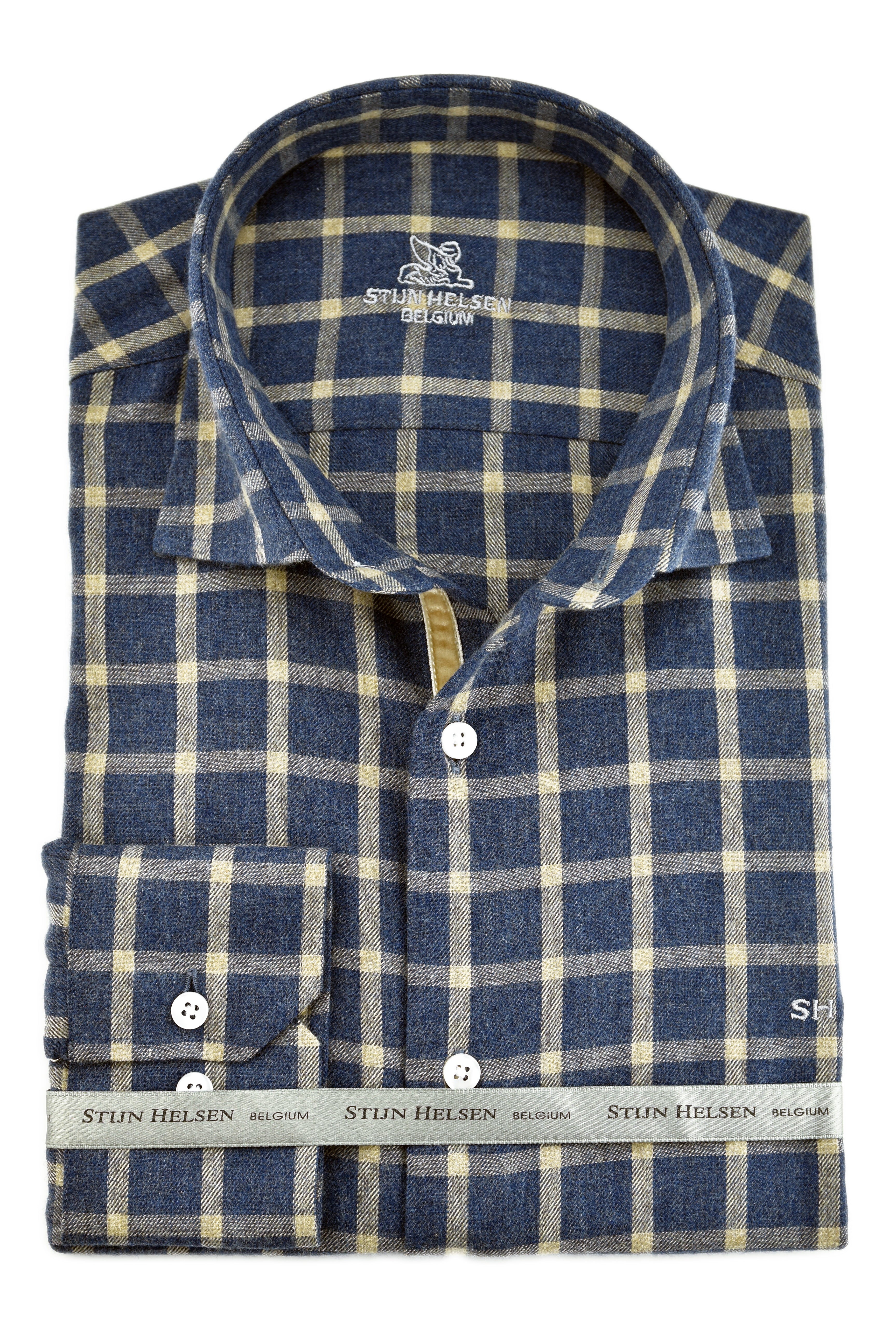 Flannel Navy - Beige check