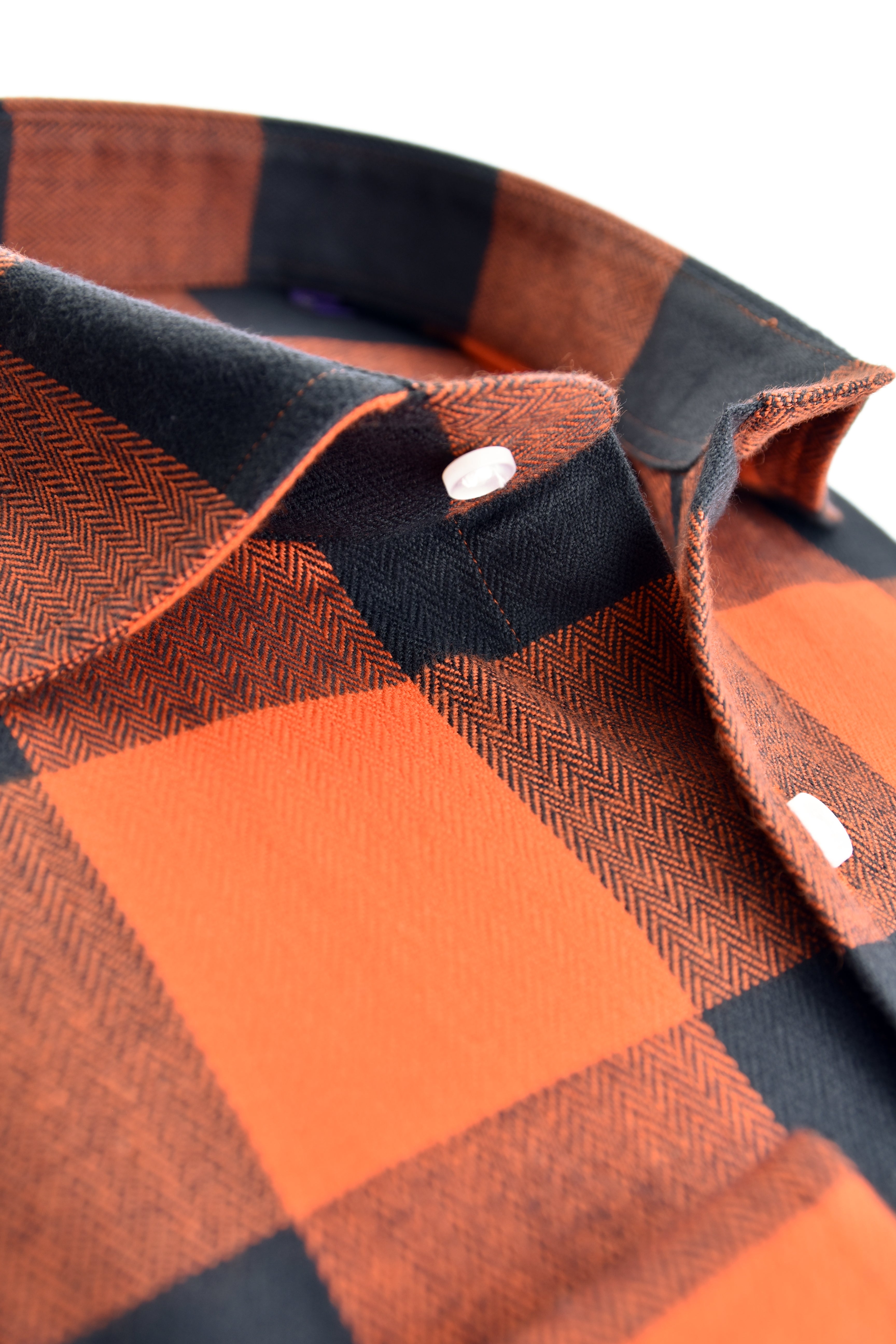 Flannel Navy - Orange check