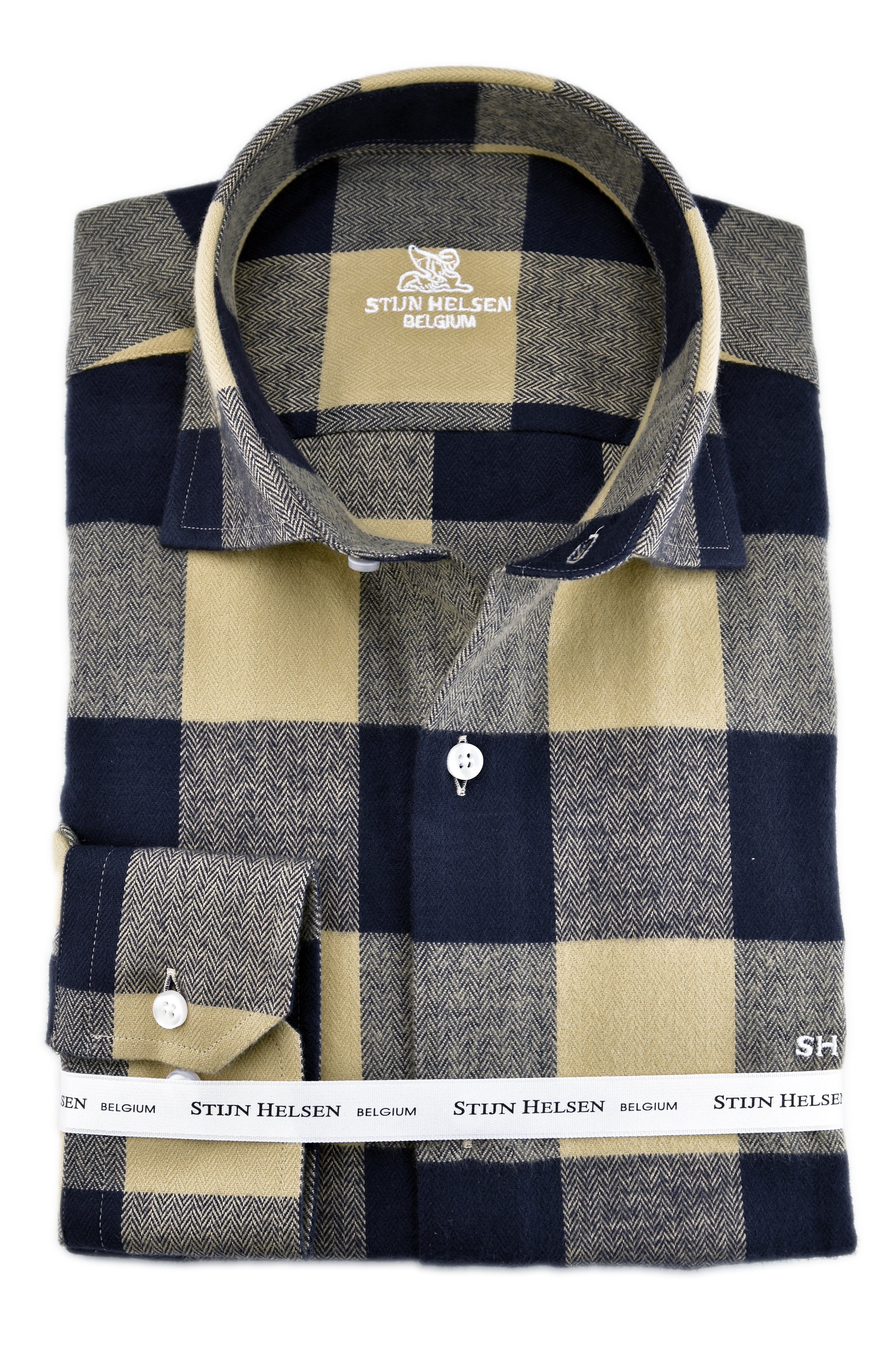 Flannel Navy - Beige check