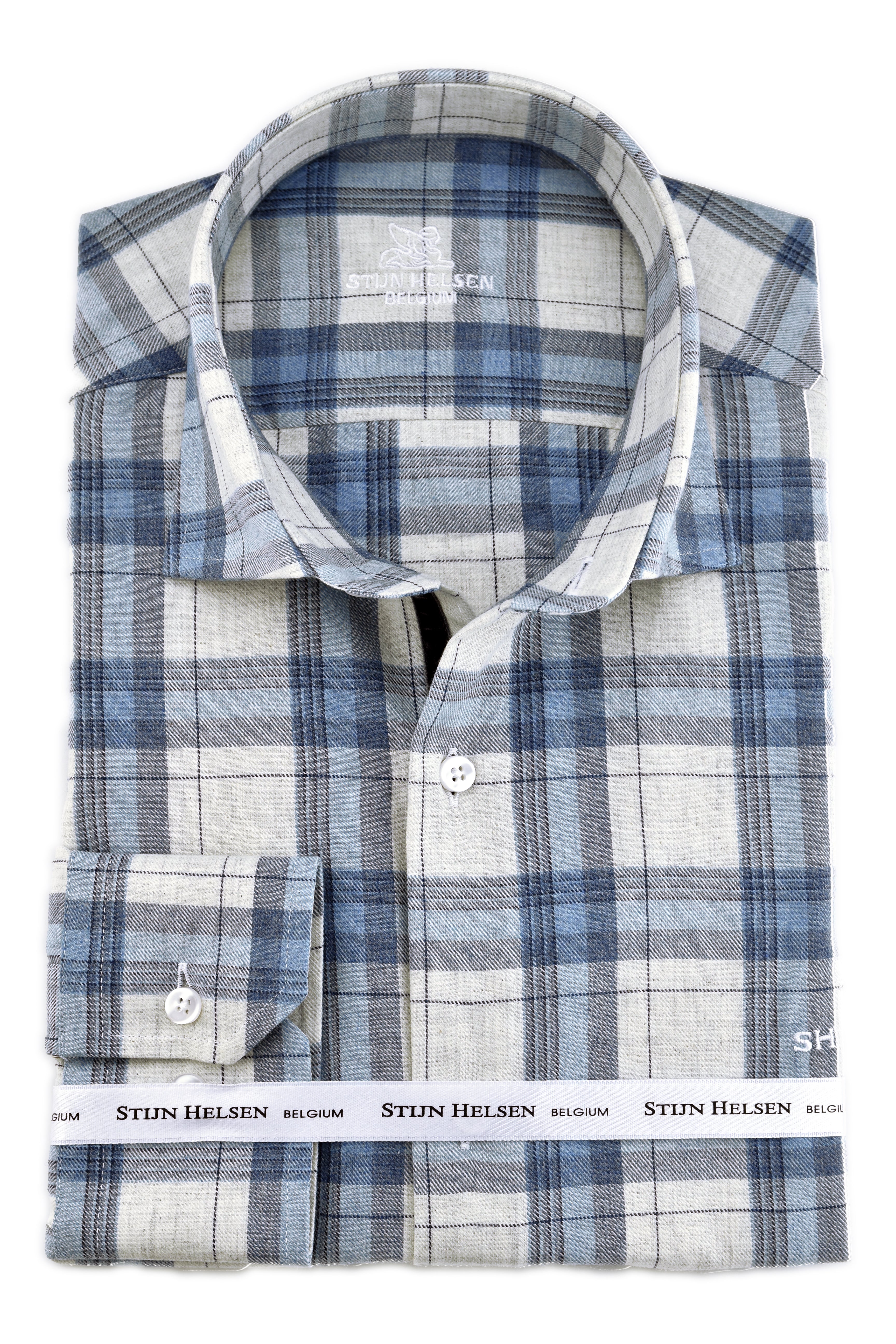 Flannel Light Grey - Light Blue check