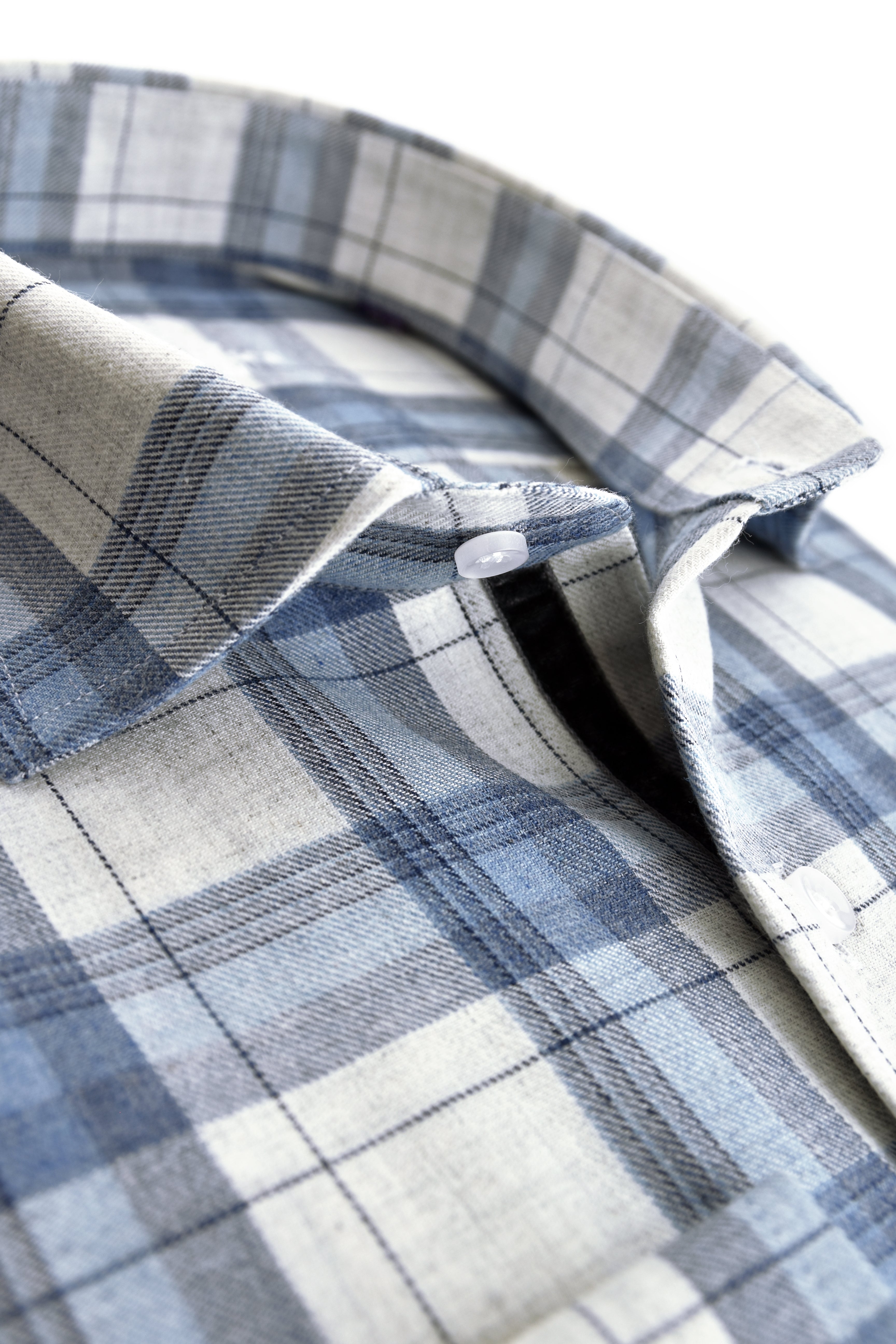 Flannel Light Grey - Light Blue check